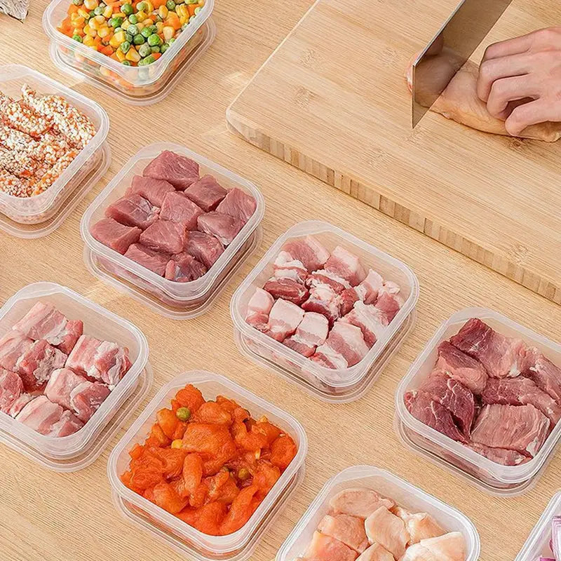 10pcs/15pcs/20pcs Stackable Freezer Storage Containers - Durable ABS, Sealed for Meat and Ice Cream Preservation