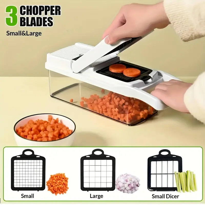 1 Set, 22in1/ 15in1, Vegetable Chopper, Multifunctional Fruit Slicer, Manual Food Grater, Vegetable Slicer, Cutter With Container, Onion Mincer Chopper, Household Potato Shredder, Kitchen Stuff, Kitchen Gadgets, Dorm Essentials Kitchen Accessories