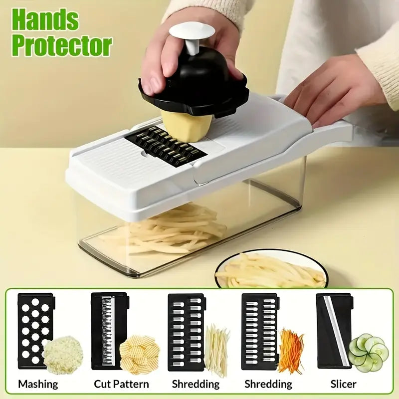 1 Set, 22in1/ 15in1, Vegetable Chopper, Multifunctional Fruit Slicer, Manual Food Grater, Vegetable Slicer, Cutter With Container, Onion Mincer Chopper, Household Potato Shredder, Kitchen Stuff, Kitchen Gadgets, Dorm Essentials Kitchen Accessories