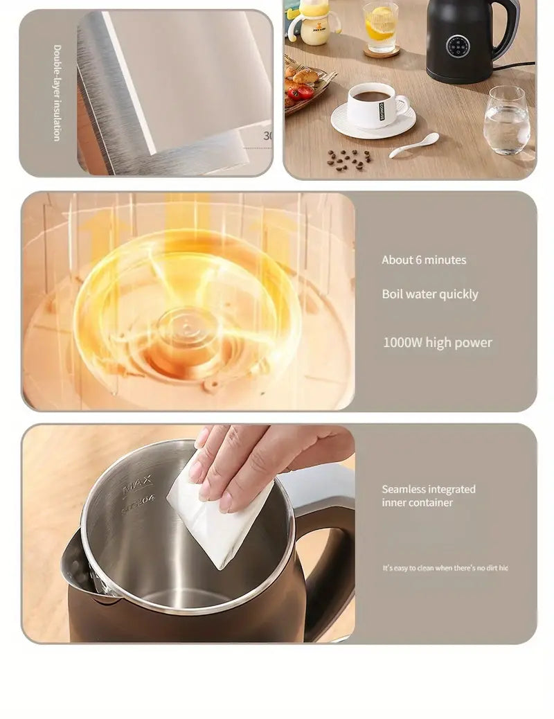 1.2L Smart Electric Kettle with Adjustable Temperature - Stainless Steel, Large Capacity, Anti-Scald, 220-240V