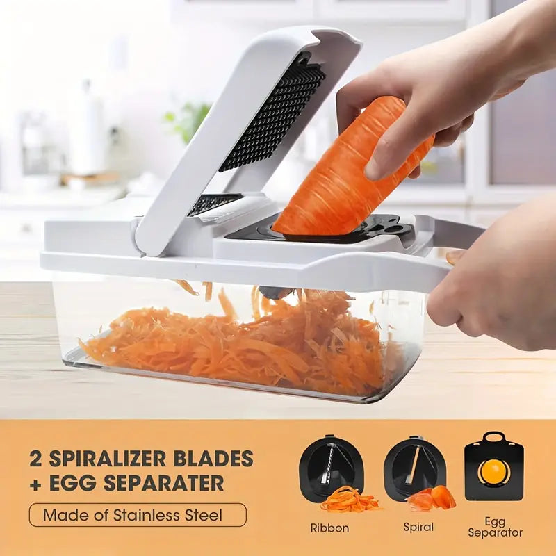 1 Set, 22in1/ 15in1, Vegetable Chopper, Multifunctional Fruit Slicer, Manual Food Grater, Vegetable Slicer, Cutter With Container, Onion Mincer Chopper, Household Potato Shredder, Kitchen Stuff, Kitchen Gadgets, Dorm Essentials Kitchen Accessories